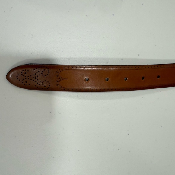 Men's Size 42 Joseph Abboud Brown Leather Belt Made In Italy 13033 262 - Picture 3 of 4